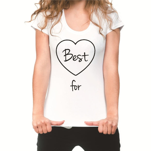 Showtly Fashion women Best friends t-shirt Cartoon Coffee Doughnut Letter print female T-shirt Friends Gift tshirt Hot sale Top - Viva Shirt