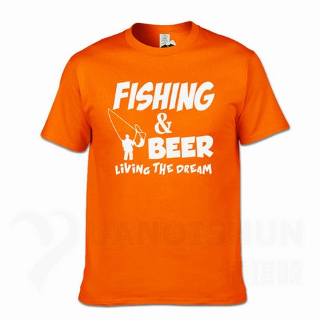 Fishings Match T-Shirts Fishinger Beer Fish Living The Dream Fisherman Printing Tshirt Sporter Flying Fresh Fun Gift Tees Shirt - Viva Shirt