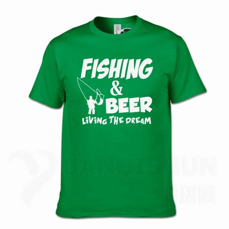Fishings Match T-Shirts Fishinger Beer Fish Living The Dream Fisherman Printing Tshirt Sporter Flying Fresh Fun Gift Tees Shirt - Viva Shirt