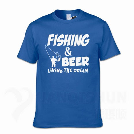 Fishings Match T-Shirts Fishinger Beer Fish Living The Dream Fisherman Printing Tshirt Sporter Flying Fresh Fun Gift Tees Shirt - Viva Shirt