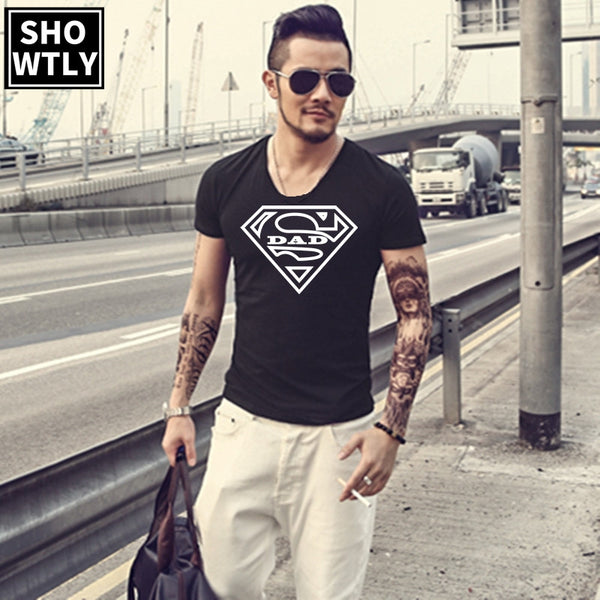 Showtly Super Dad T Shirt Party Tees Gift For Daddy Casual Cotton Super Soft Short Sleeve - Viva Shirt