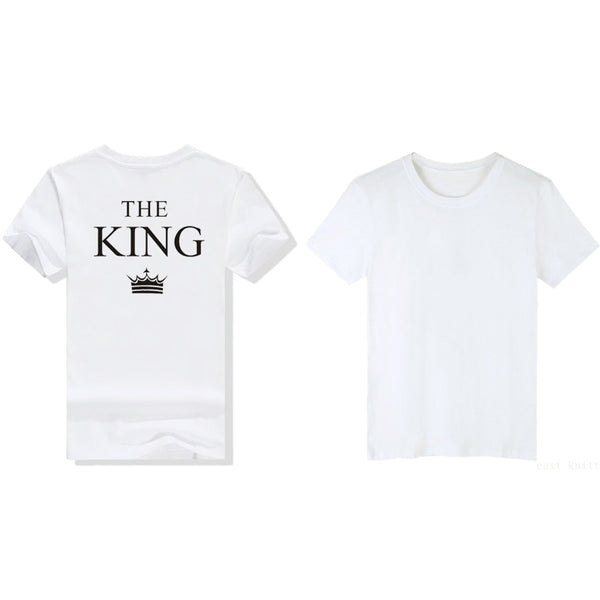 King Queen Couple Shirts Women Men Short Sleeve Casual Couple Lover T-shirt Anniversary gift - Viva Shirt