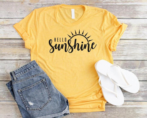 Hello Sunshine Women tshirt Cotton Casual Funny t shirt Gift For Lady Yong Girl Top Tee 6 Color Drop Ship S-796 - Viva Shirt
