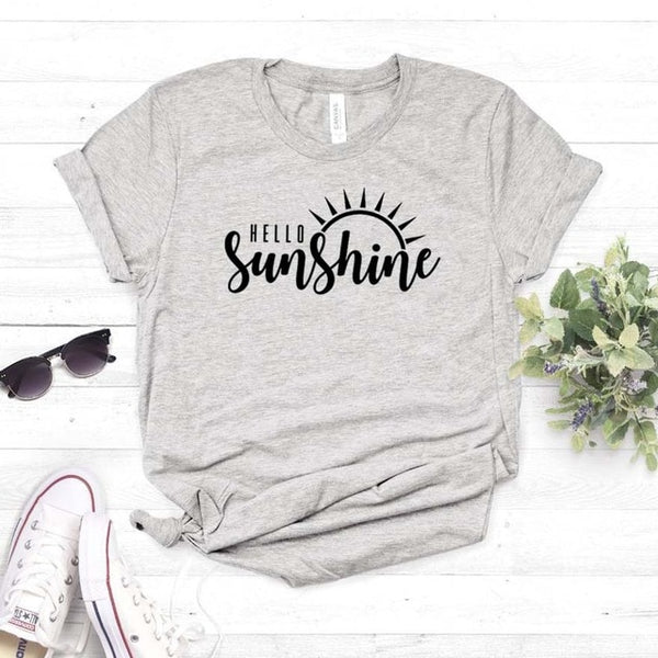 Hello Sunshine Women tshirt Cotton Casual Funny t shirt Gift For Lady Yong Girl Top Tee 6 Color Drop Ship S-796 - Viva Shirt