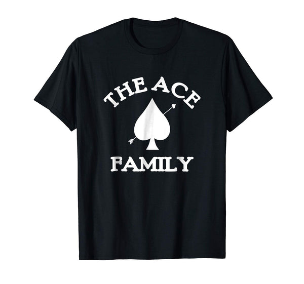 The ACE Family Logo Black T-Shirt Gift Mens 2019 fashionable Brand 100%cotton Printed Round Neck T-shirts cheap wholesale - Viva Shirt