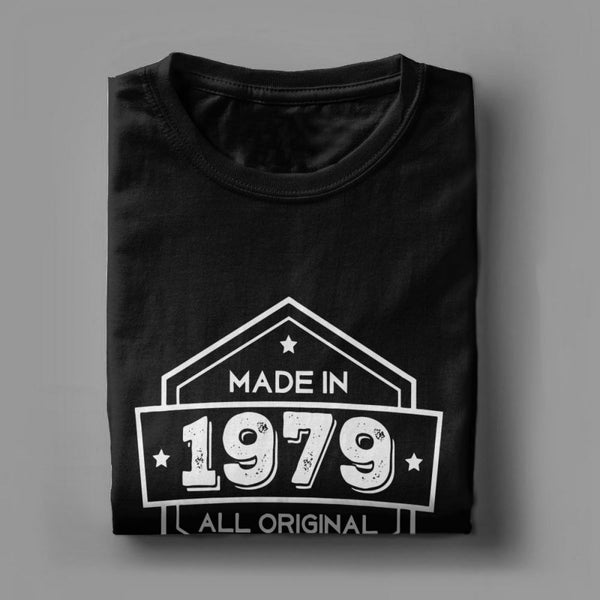 Birthday T Shirts Made In 1979 All Original Part Anniversary Birth T-shirt Gifts Men Casual 100% Cotton Short Sleeves Tee Shirt - Viva Shirt