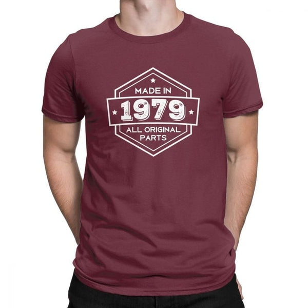 Birthday T Shirts Made In 1979 All Original Part Anniversary Birth T-shirt Gifts Men Casual 100% Cotton Short Sleeves Tee Shirt - Viva Shirt