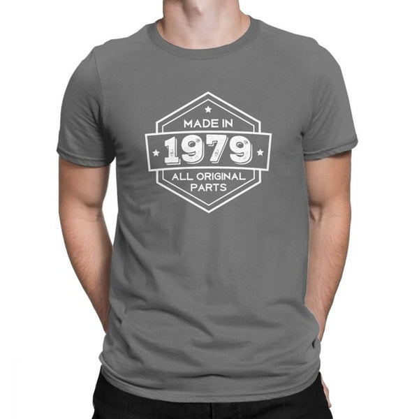 Birthday T Shirts Made In 1979 All Original Part Anniversary Birth T-shirt Gifts Men Casual 100% Cotton Short Sleeves Tee Shirt - Viva Shirt