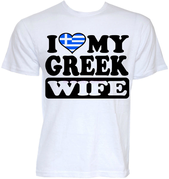 MENS FUNNY COOL NOVELTY SEXY GREEK WIFE GREECE FLAG JOKE SLOGAN T-SHIRTS GIFTS Men T Shirt Short Sleeve Round Neck - Viva Shirt