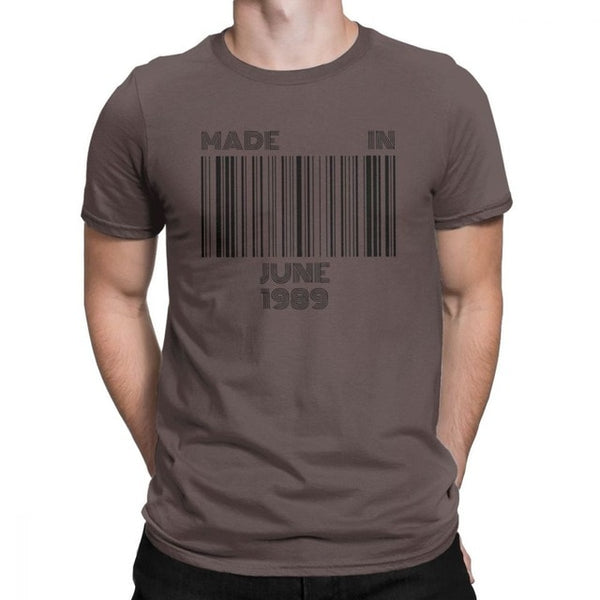 Made In June 1989 Born In June 30th Birthday T-Shirts Gift Men T Shirt Novelty Pure Cotton Short Sleeved Tees Summer Style Tops - Viva Shirt