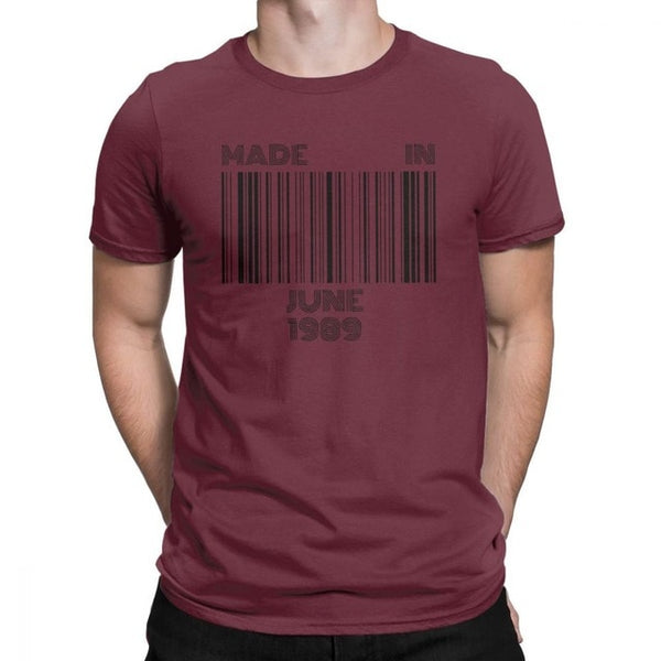 Made In June 1989 Born In June 30th Birthday T-Shirts Gift Men T Shirt Novelty Pure Cotton Short Sleeved Tees Summer Style Tops - Viva Shirt
