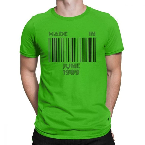 Made In June 1989 Born In June 30th Birthday T-Shirts Gift Men T Shirt Novelty Pure Cotton Short Sleeved Tees Summer Style Tops - Viva Shirt