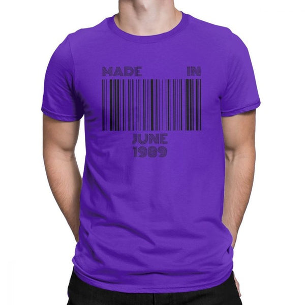 Made In June 1989 Born In June 30th Birthday T-Shirts Gift Men T Shirt Novelty Pure Cotton Short Sleeved Tees Summer Style Tops - Viva Shirt
