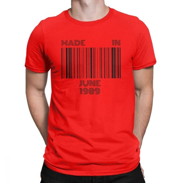 Made In June 1989 Born In June 30th Birthday T-Shirts Gift Men T Shirt Novelty Pure Cotton Short Sleeved Tees Summer Style Tops - Viva Shirt