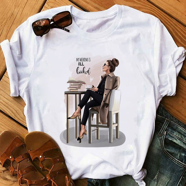 zh Women T Shirt Female Vogue White T-Shirts Harajuku Tee Shirt Summer Short Sleeve Tops Girl's Gift BUT FIRST COFFEE - Viva Shirt