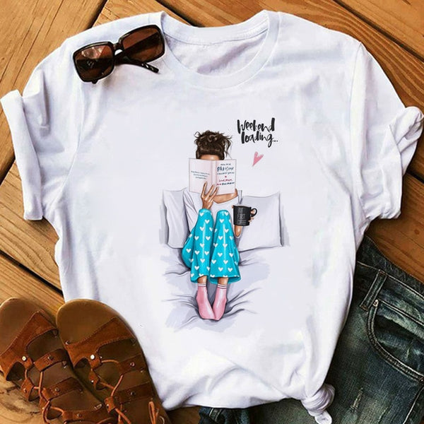 zh Women T Shirt Female Vogue White T-Shirts Harajuku Tee Shirt Summer Short Sleeve Tops Girl's Gift BUT FIRST COFFEE - Viva Shirt