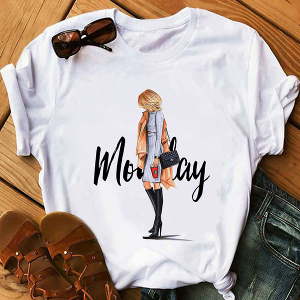 zh Women T Shirt Female Vogue White T-Shirts Harajuku Tee Shirt Summer Short Sleeve Tops Girl's Gift BUT FIRST COFFEE - Viva Shirt
