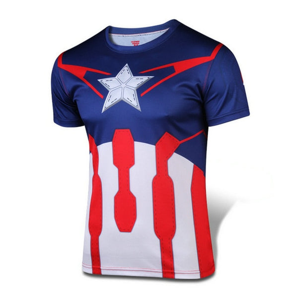 Christmas Gift Mens Fashion Slim T-shirt Shazam Cosplay 3D Printed Tee Male Casual Captain Tops - Viva Shirt