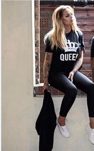 Summer Lovers Tshirt KING QUEEN Imperial Crown Couple T-shirt Women Men Funny Letter Print T Shirts His and Hers Gifts For Loved - Viva Shirt