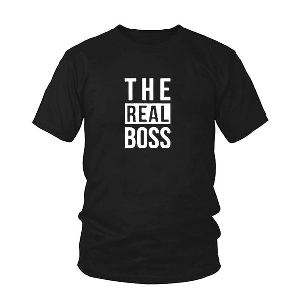 Matching Couple Shirts His And Her Couple T-Shirt Casual Funny Wedding T Shirts The Boss Real Boss T Shirt Anniversary Gift - Viva Shirt