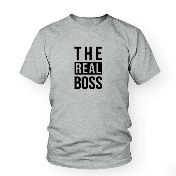 Matching Couple Shirts His And Her Couple T-Shirt Casual Funny Wedding T Shirts The Boss Real Boss T Shirt Anniversary Gift - Viva Shirt