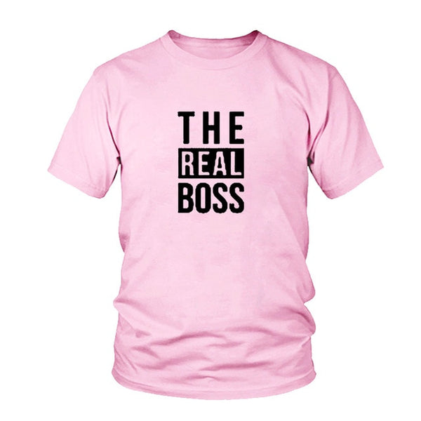 Matching Couple Shirts His And Her Couple T-Shirt Casual Funny Wedding T Shirts The Boss Real Boss T Shirt Anniversary Gift - Viva Shirt
