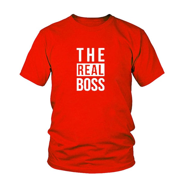 Matching Couple Shirts His And Her Couple T-Shirt Casual Funny Wedding T Shirts The Boss Real Boss T Shirt Anniversary Gift - Viva Shirt