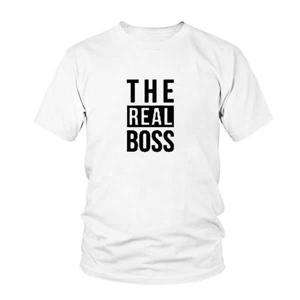 Matching Couple Shirts His And Her Couple T-Shirt Casual Funny Wedding T Shirts The Boss Real Boss T Shirt Anniversary Gift - Viva Shirt