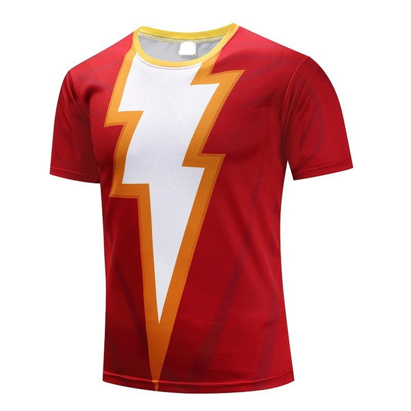 Christmas Gift Mens Fashion Slim T-shirt Shazam Cosplay 3D Printed Tee Male Casual Captain Tops - Viva Shirt