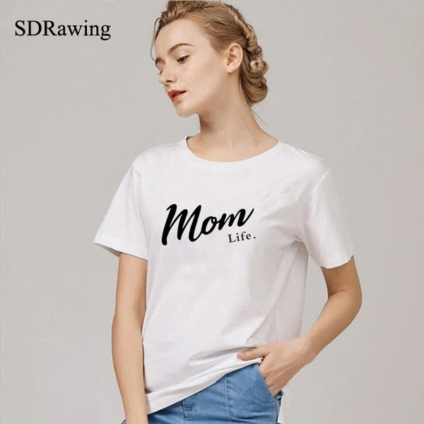 Mom Life Shirt Mothers Day Gift Womens T Shirt Mom Life Tee Graphic Tees summer casual Female Tops drop ship - Viva Shirt