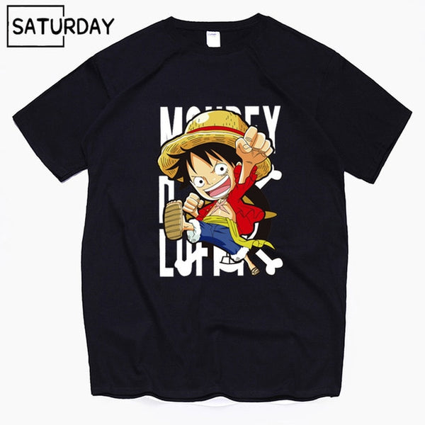 Men's One Piece Luffy Harajuku Funny Cotton T Shirts Unisex Summer Cotton Workout Tshirts Anime Tops Boyfriend Gift - Viva Shirt