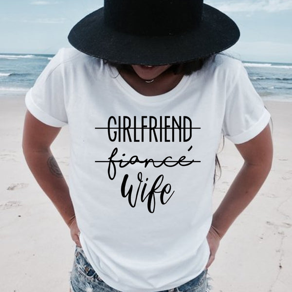 Girlfriend Fiance Wife T-Shirt Future Mrs Tumblr Tee Engagement Gift Fiance Shirt Bachelorette Party Tops Trendy Casual Tshirts - Viva Shirt