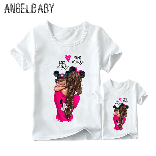Matching Family Outfits Super Mom and Daughter Print Boys Girls T-shirt Mother's day Present Clothes Kids&Woman Funny Tshirt - Viva Shirt