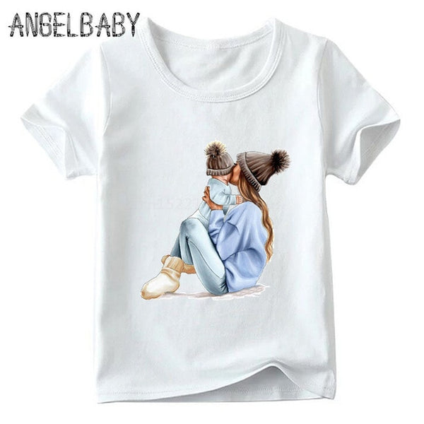 Matching Family Outfits Super Mom and Daughter Print Boys Girls T-shirt Mother's day Present Clothes Kids&Woman Funny Tshirt - Viva Shirt