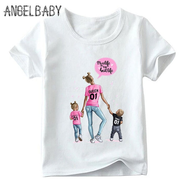 Matching Family Outfits Super Mom and Daughter Print Boys Girls T-shirt Mother's day Present Clothes Kids&Woman Funny Tshirt - Viva Shirt