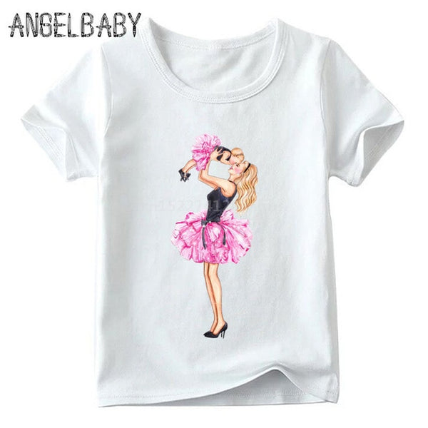 Matching Family Outfits Super Mom and Daughter Print Boys Girls T-shirt Mother's day Present Clothes Kids&Woman Funny Tshirt - Viva Shirt