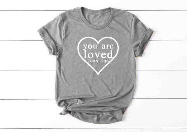 you are loved Christian T-Shirt Gift Women Blessed Jesus Tee Casual Funny Religion Clothing Catholic Vintage quote t shirts top - Viva Shirt
