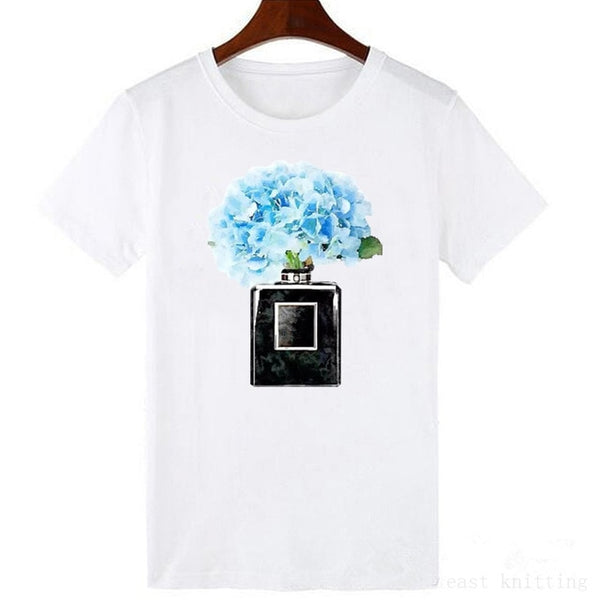 Vogue Style Women Round Neck White T-shirt Harajuku Short Sleeve Top Tees Girlfriend Gift - Viva Shirt