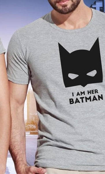 Funny Costums Couple Set T-shirt "Batman and Cat Women" Present Ideas for Couples Lovers for Newlyweds Partners Top Tee Unisex - Viva Shirt