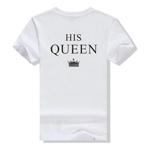 King Queen Couple Shirts Women Men Short Sleeve Casual Couple Lover T-shirt Anniversary gift - Viva Shirt