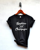 Sugarbaby New Arrival Sunshine and Champagne shirt quote T-shirt gift Woman tshirt Birthday gift shirt Graphic tee Clothing - Viva Shirt