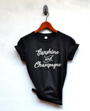 Sugarbaby New Arrival Sunshine and Champagne shirt quote T-shirt gift Woman tshirt Birthday gift shirt Graphic tee Clothing - Viva Shirt