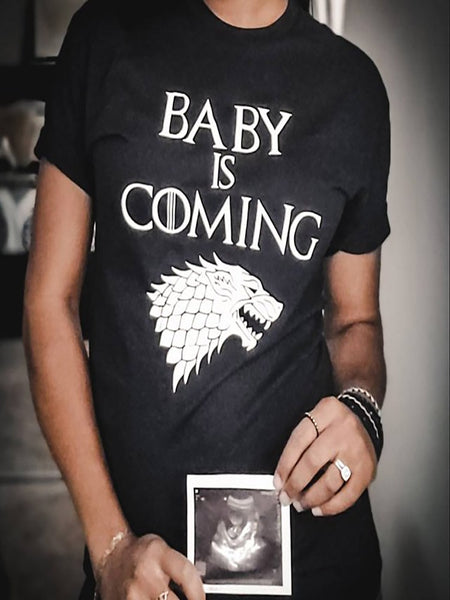 Baby Is Coming Shirt, Game Of Thrones Inspired Pregnancy Announcement T-Shirt, Mom To Be Shirt, Baby Shower, Gift, Baby Reveal S - Viva Shirt