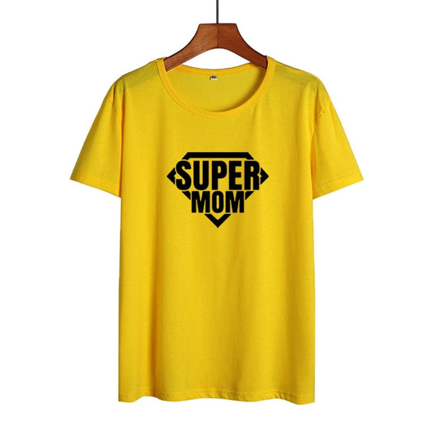 2019 New Summer Cotton T-shirt Women Tops Super Mom Slogan New Mother Gift Fashion Mom T Shirt Funny Momlife Saying Tshirt - Viva Shirt