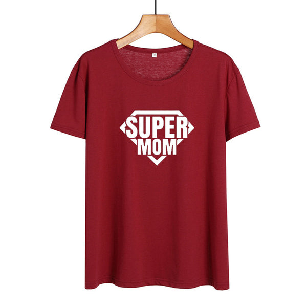 2019 New Summer Cotton T-shirt Women Tops Super Mom Slogan New Mother Gift Fashion Mom T Shirt Funny Momlife Saying Tshirt - Viva Shirt