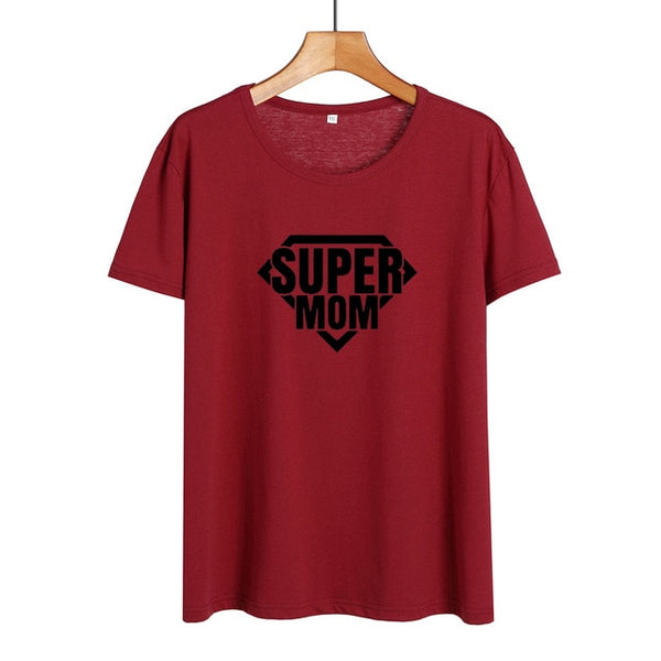 2019 New Summer Cotton T-shirt Women Tops Super Mom Slogan New Mother Gift Fashion Mom T Shirt Funny Momlife Saying Tshirt - Viva Shirt