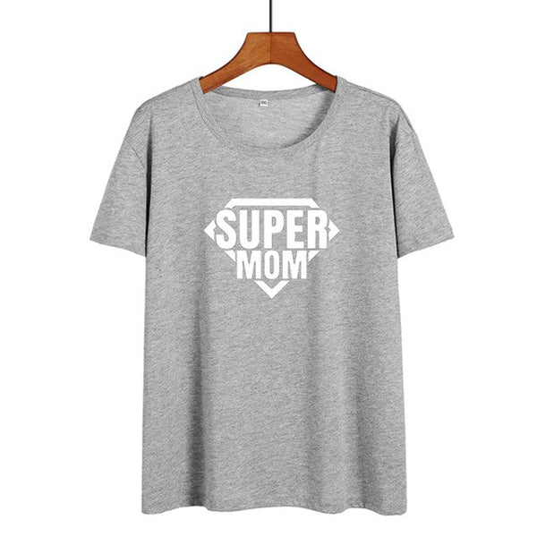 2019 New Summer Cotton T-shirt Women Tops Super Mom Slogan New Mother Gift Fashion Mom T Shirt Funny Momlife Saying Tshirt - Viva Shirt