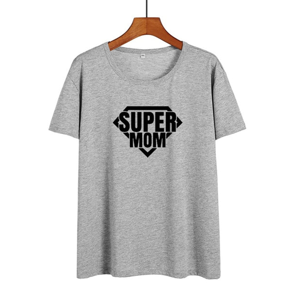 2019 New Summer Cotton T-shirt Women Tops Super Mom Slogan New Mother Gift Fashion Mom T Shirt Funny Momlife Saying Tshirt - Viva Shirt