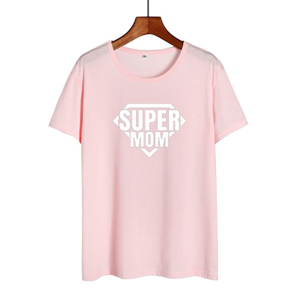 2019 New Summer Cotton T-shirt Women Tops Super Mom Slogan New Mother Gift Fashion Mom T Shirt Funny Momlife Saying Tshirt - Viva Shirt