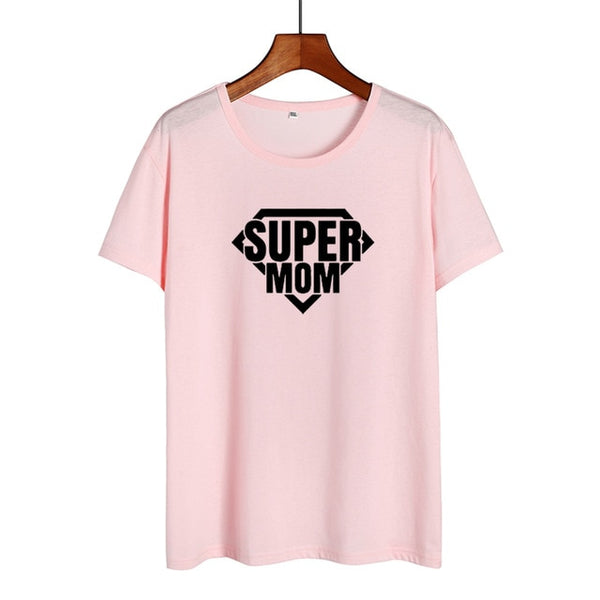 2019 New Summer Cotton T-shirt Women Tops Super Mom Slogan New Mother Gift Fashion Mom T Shirt Funny Momlife Saying Tshirt - Viva Shirt